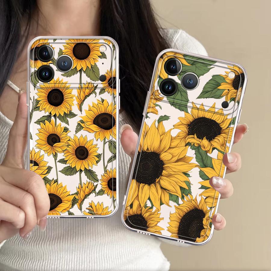 Mini Pc Case - Sevimli Ayçiçeği Desenli Kılıf Apple iPhone